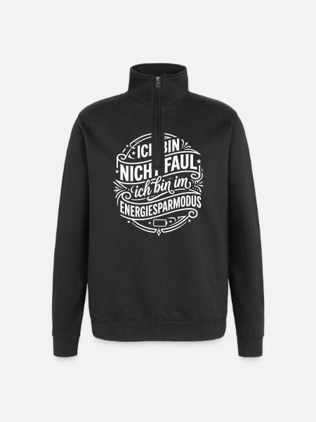 Energy saving mode humor - Quarter-Zip Sweatshirt - black