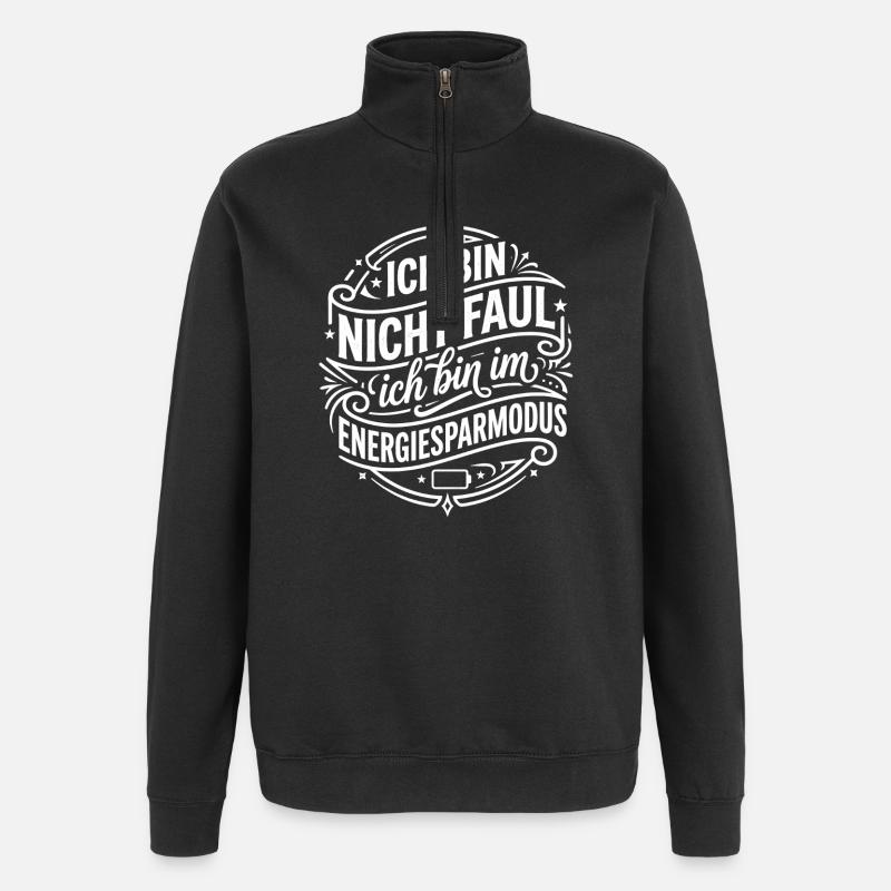 Energy saving mode humor - Quarter-Zip Sweatshirt - black