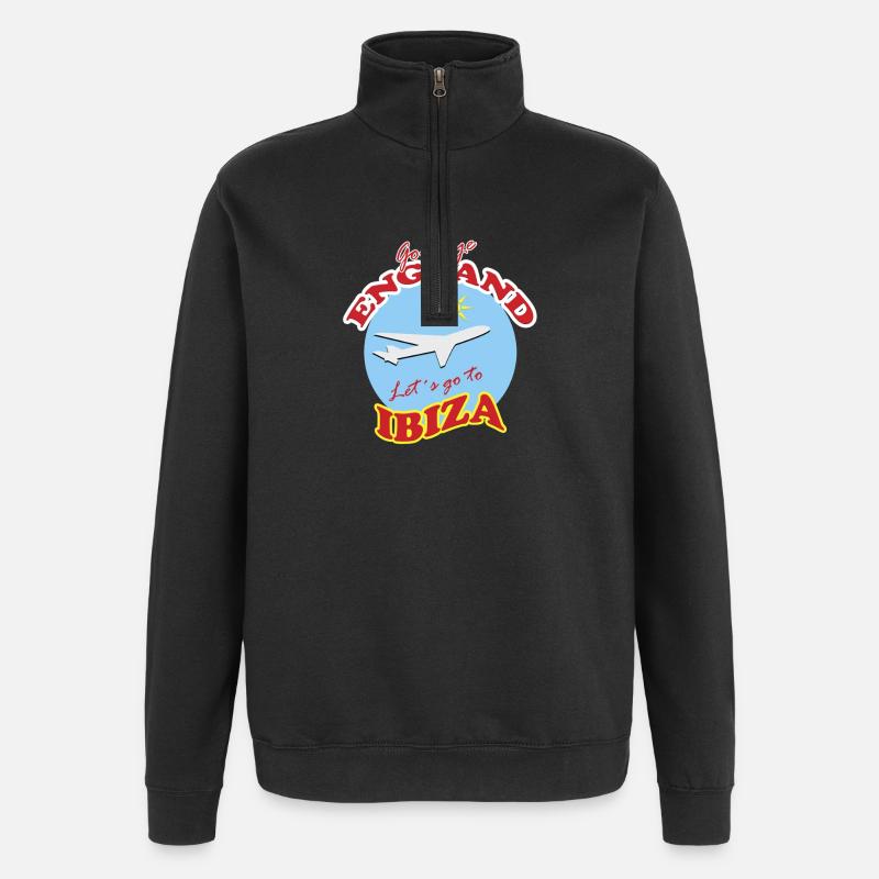 Adieu l’Angleterre. Allons à Ibiza. - Sweat à zip 1/4 - noir