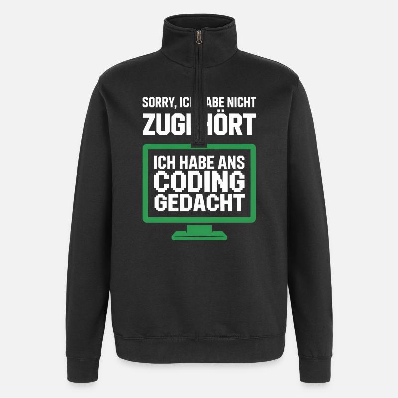 Affichage de la pensée de codage - Sweat à zip 1/4 - noir