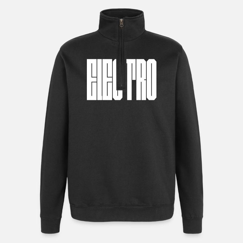 Monochrome vertikale Glyphen - Quarter-Zip-Sweatshirt - Schwarz