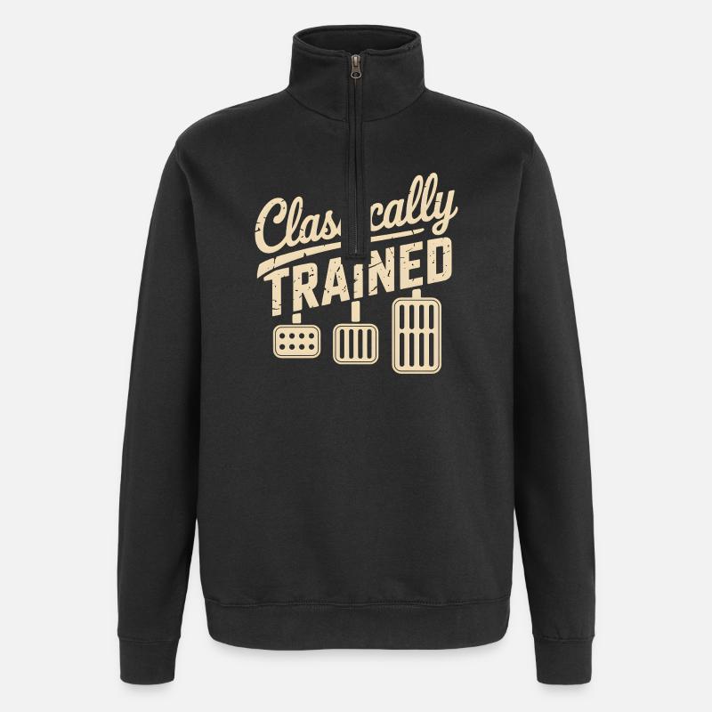 Classically Trained Auto Manual Transmission - Quarter-Zip Sweatshirt - black
