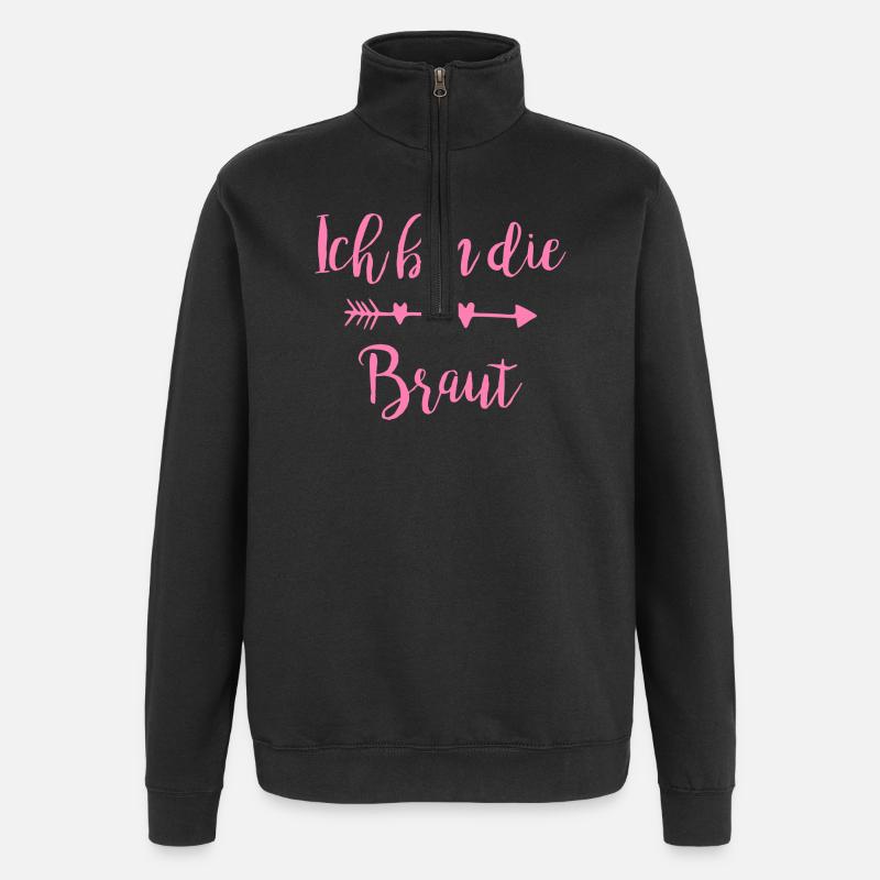 Ich bin die Braut Herzpfeil Script - Quarter-Zip-Sweatshirt - Schwarz