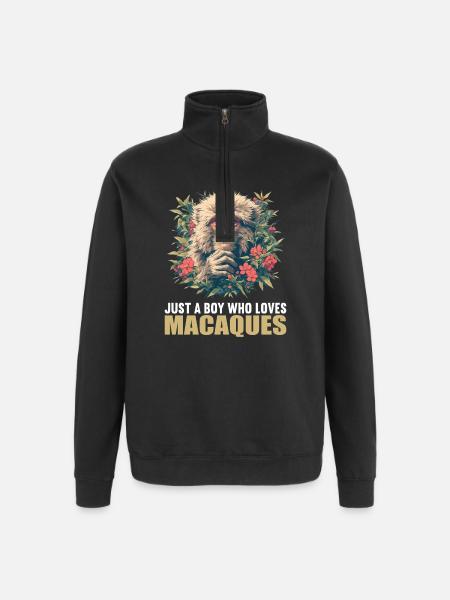 Makaken Makake - Quarter-Zip-Sweatshirt - Schwarz