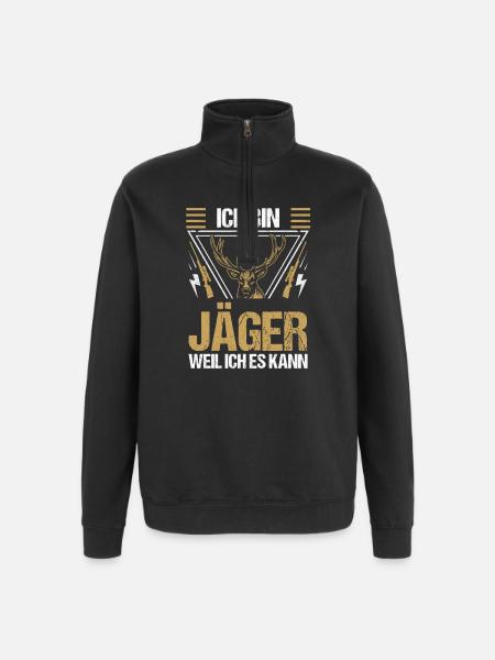 Jagd Jagen Waidmann Jäger - Quarter-Zip-Sweatshirt - Schwarz