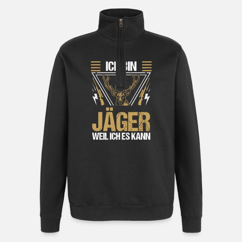 Jagd Jagen Waidmann Jäger - Quarter-Zip-Sweatshirt - Schwarz