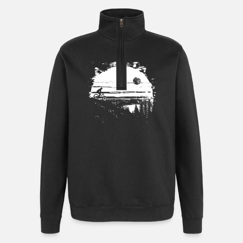 Cyclist Graphic - Quarter-Zip Sweatshirt - black