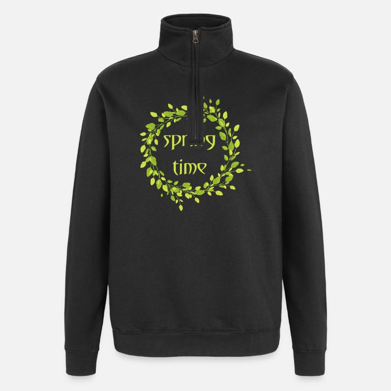 Spring - Quarter-Zip Sweatshirt - black