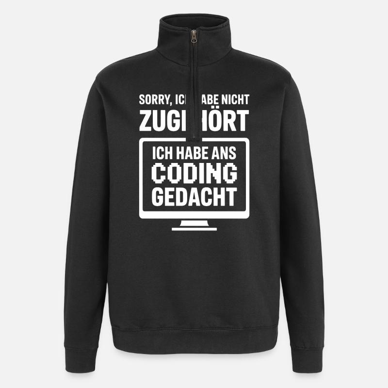 Coding Gedacht statt Zugehört - Quarter-Zip-Sweatshirt - Schwarz