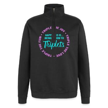 Drilling Mutter Mama - Quarter-Zip-Sweatshirt - Schwarz - Vorne - AI Model Female 172 light (172cm) & AI Model Male 178 dark (178cm)