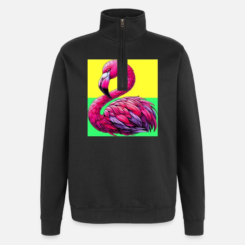 Flamingo - Quarter-Zip-Sweatshirt - Schwarz