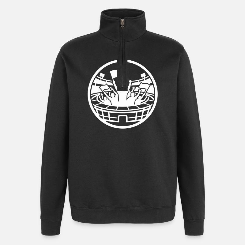 Supporters du stade - Sweat à zip 1/4 - noir