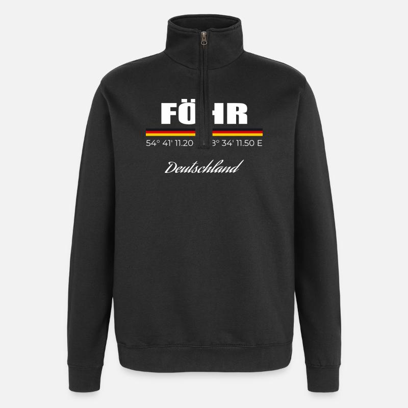 Föhr  - Quarter-Zip-Sweatshirt - Schwarz