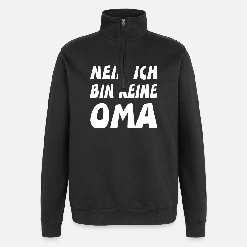 Oma - Quarter-Zip-Sweatshirt - Schwarz