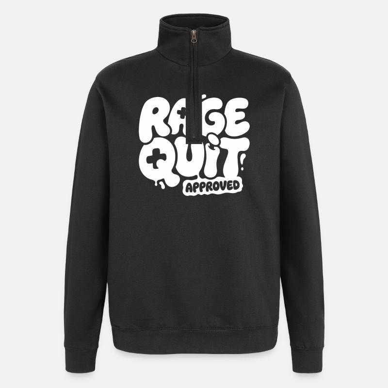 Rage Quit Approved Game Design - Sweat à zip 1/4 - noir