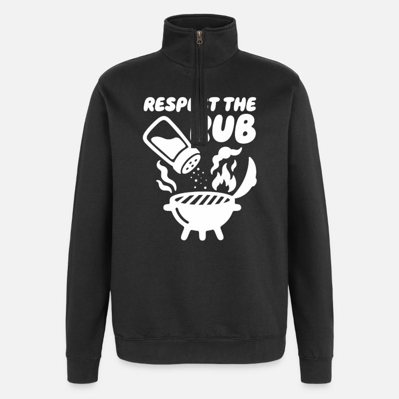 Respectez le barbecue Rub - Sweat à zip 1/4 - noir