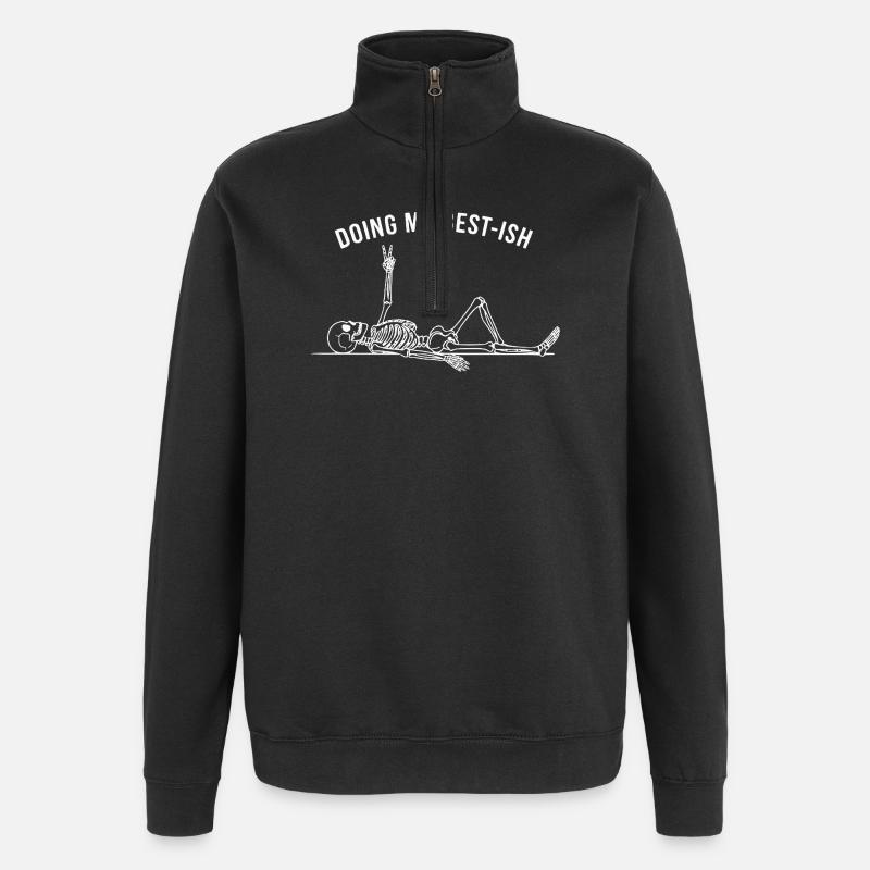 Doing My Best-Ish Skeleton - Quarter-Zip Sweatshirt - black