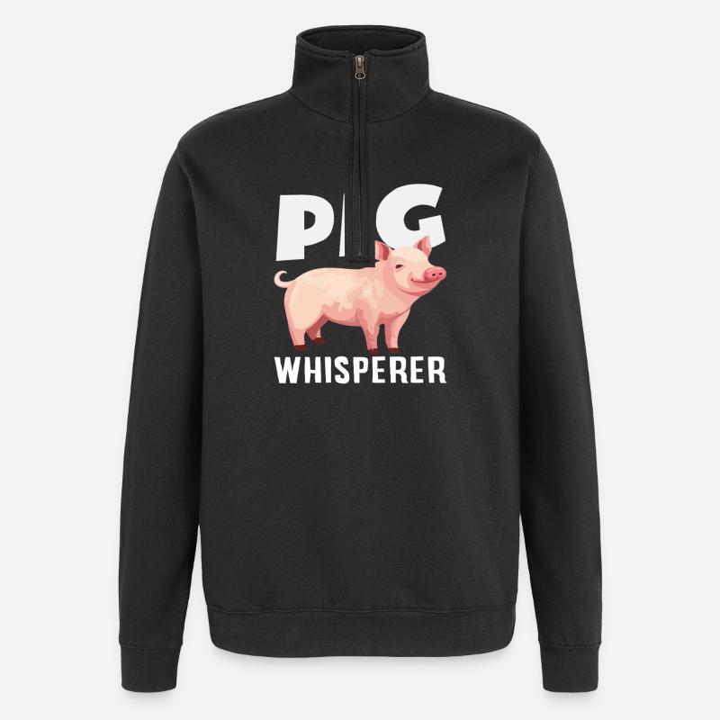 Pig Whisperer Funny Farmer Farmer - Quarter-Zip Sweatshirt - black