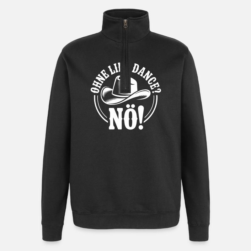 Leben ohne Line Dance - Niemals - Quarter-Zip-Sweatshirt - Schwarz