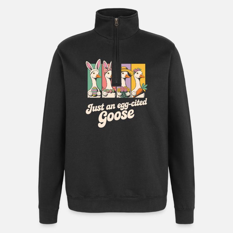 Just an egg-cited Goose Panels - Quarter-Zip Sweatshirt - black