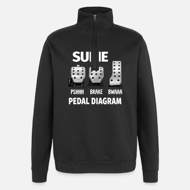Subie Pedaldiagramm  - Quarter-Zip-Sweatshirt - Schwarz