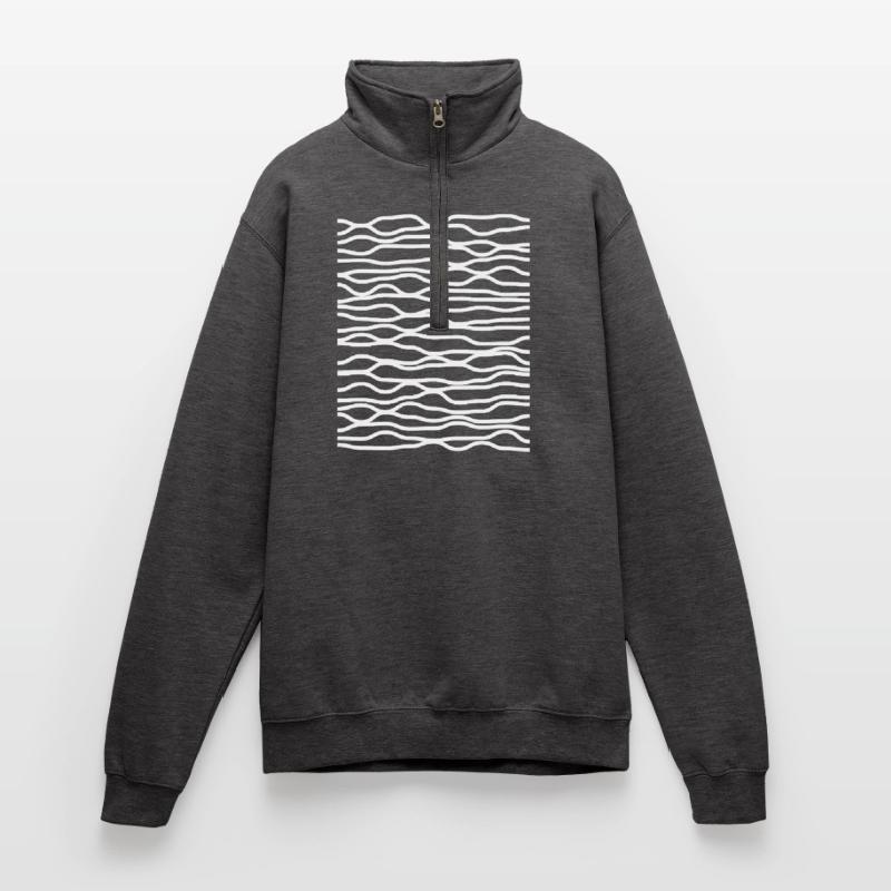 Zebra Wave Stripe Pattern Quarter-Zip Sweatshirt