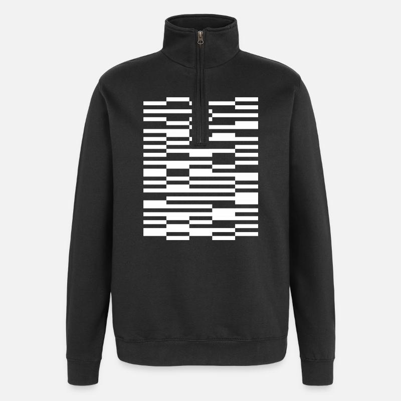 geometric lines pattern design T-Shirt - Quarter-Zip Sweatshirt - black