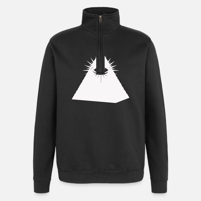 Symbole de l’œil pyramidal Illuminati - Sweat à zip 1/4 - noir