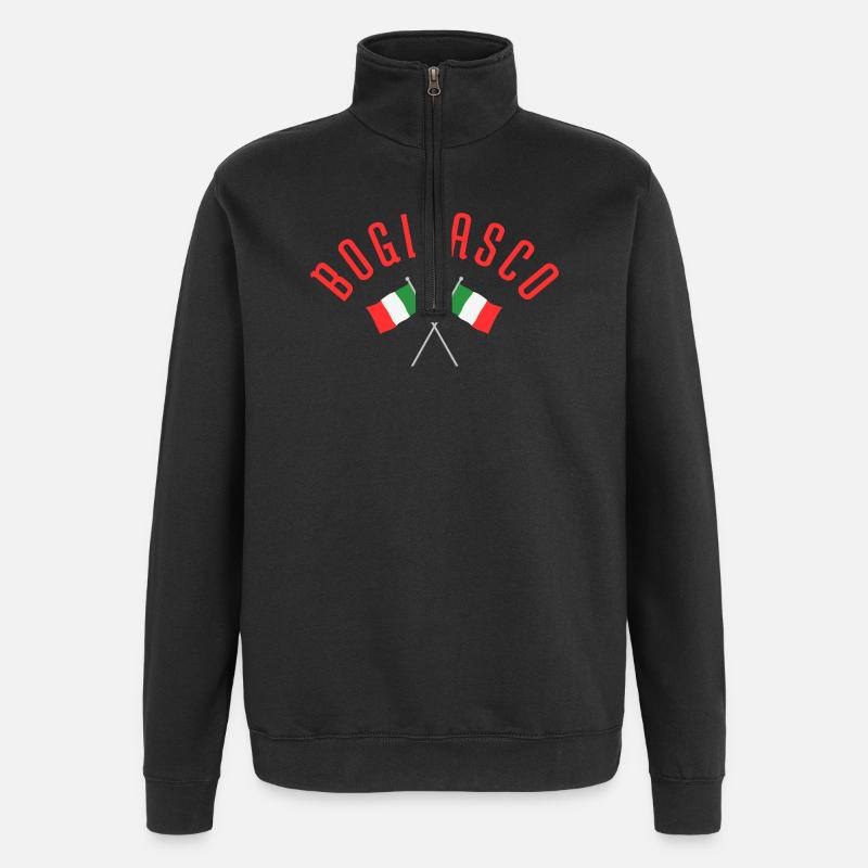 Bogliasco a franchi les drapeaux italiens - Sweat à zip 1/4 - noir