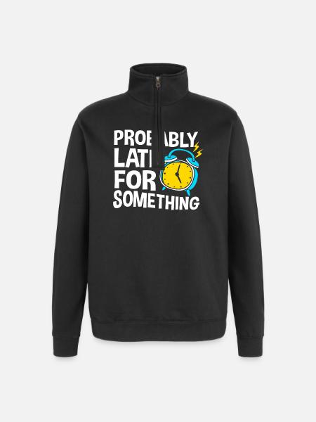 Procrastinationlazy lazy lazy lazy - Quarter-Zip Sweatshirt - black