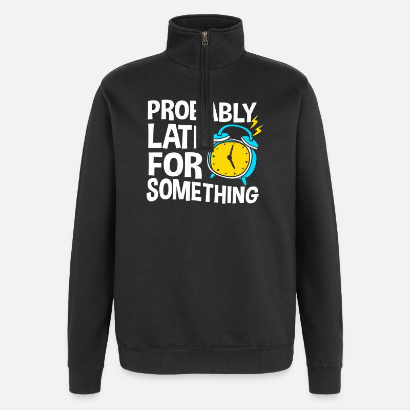 Procrastinationlazy lazy lazy lazy - Quarter-Zip Sweatshirt - black