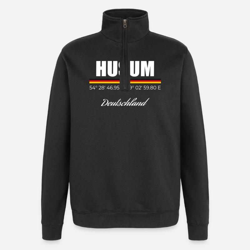 Husum - Quarter-Zip-Sweatshirt - Schwarz