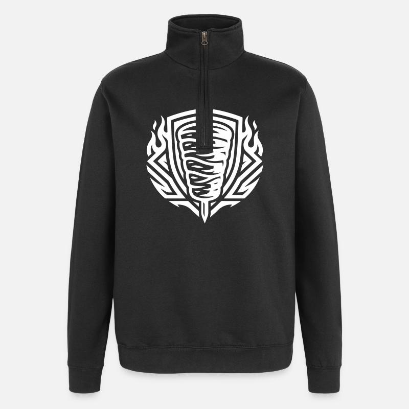 Symbole de brochette Doner Kebab - Sweat à zip 1/4 - noir