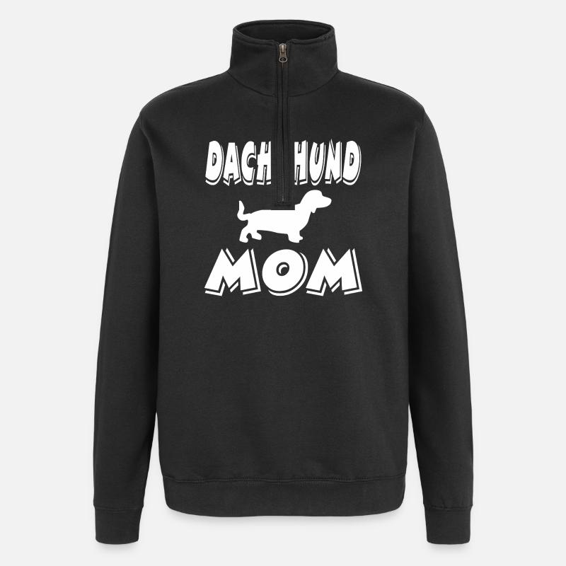 Dackel - Quarter-Zip-Sweatshirt - Schwarz