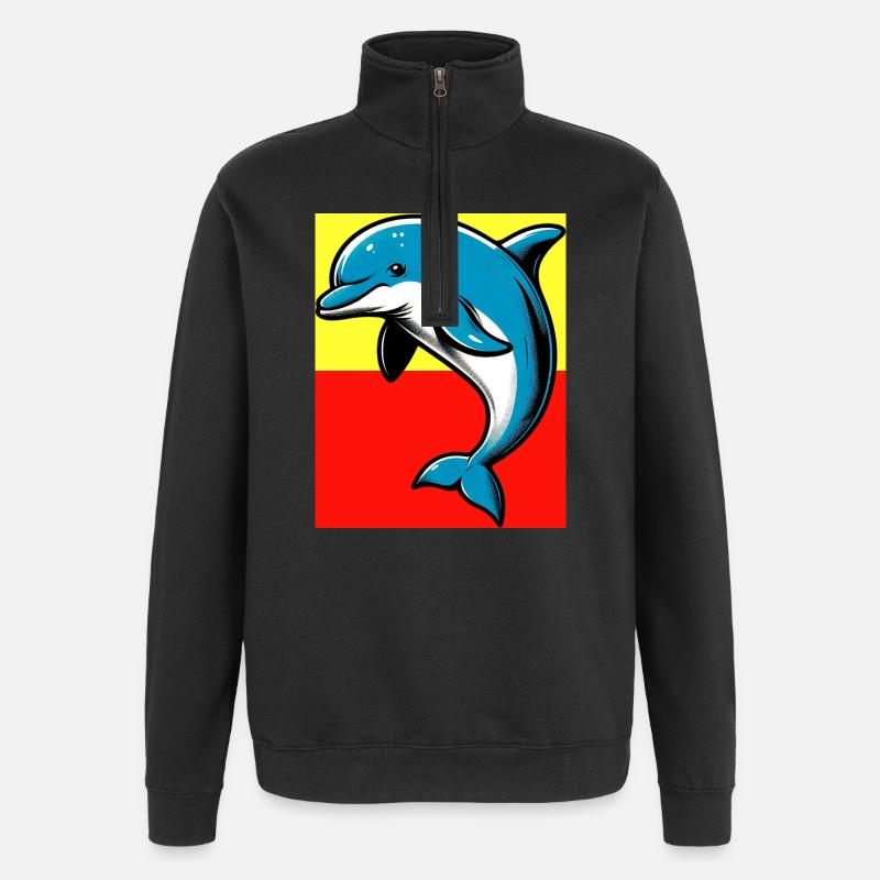 dolphin - Quarter-Zip Sweatshirt - black