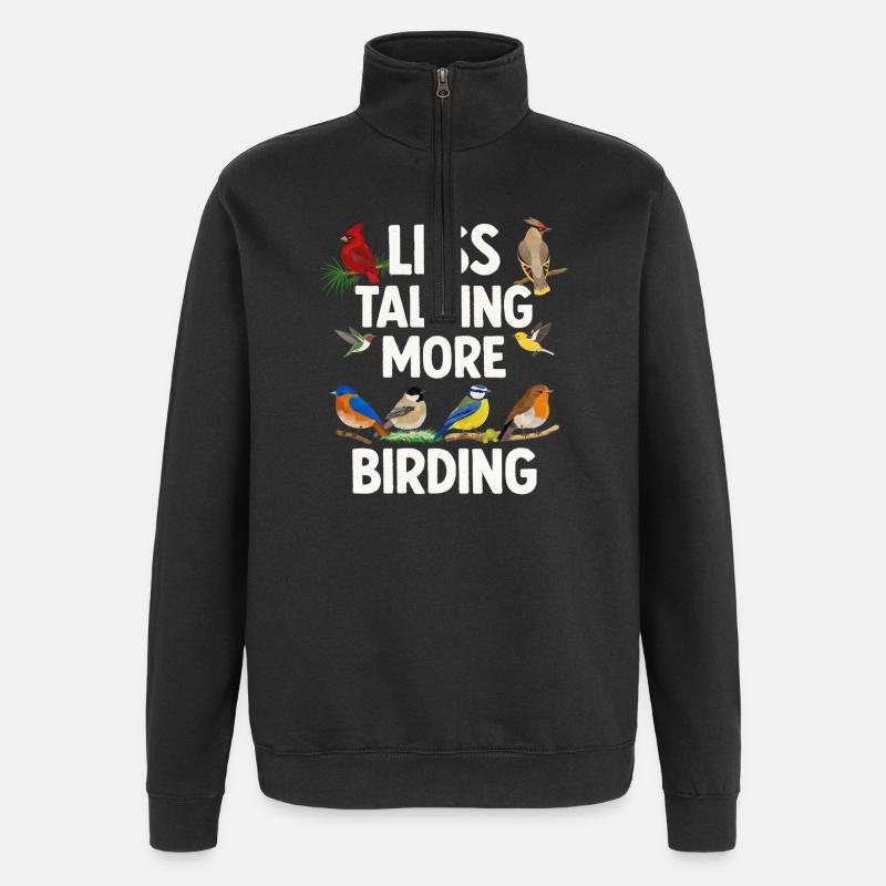 Bird Watching Birding Bird Watcher Vogel-Nerd - Quarter-Zip-Sweatshirt - Schwarz