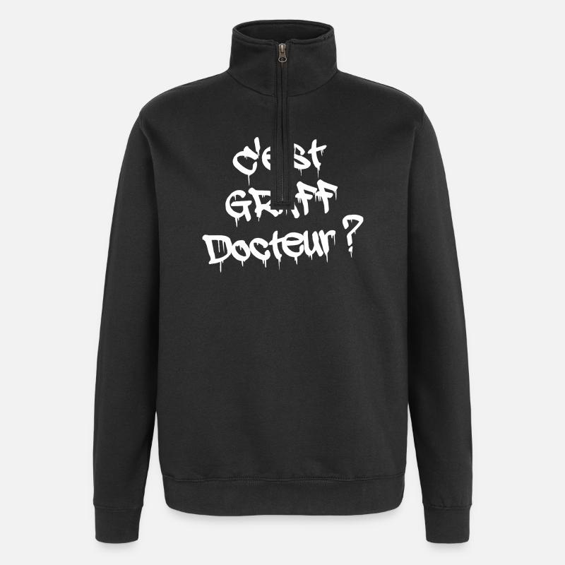 C'EST GRAFF DOCTEUR ?  - Sweat à zip 1/4 - noir