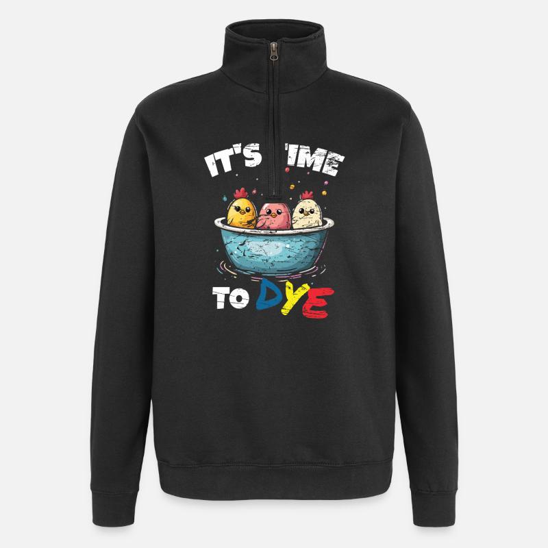 Ostern Eier Färben Ostereier - Quarter-Zip-Sweatshirt - Schwarz