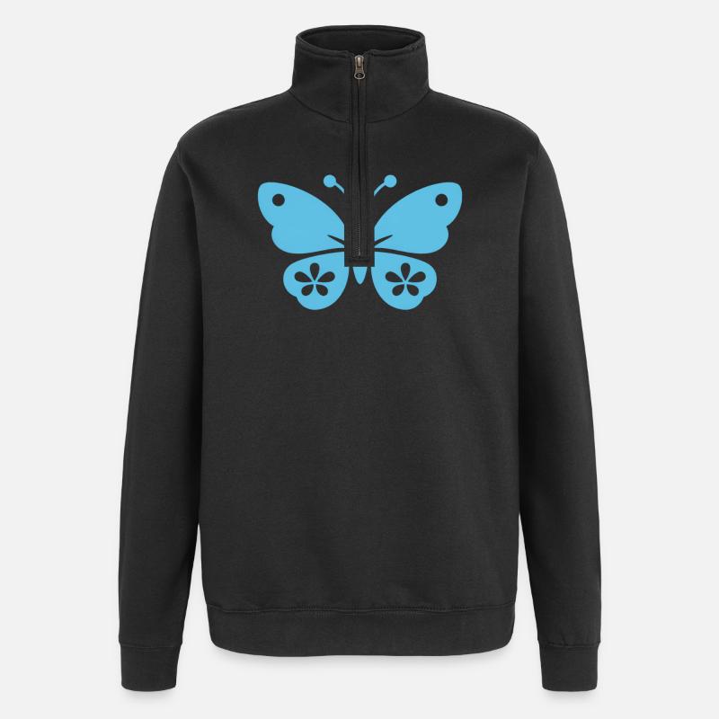 Schmetterling blue - Quarter-Zip-Sweatshirt - Schwarz
