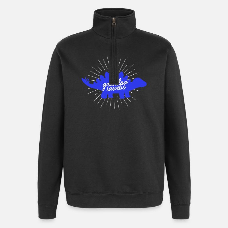 Grandpasaurus Stegosaurus Dinosaurier-Opa - Quarter-Zip-Sweatshirt - Schwarz