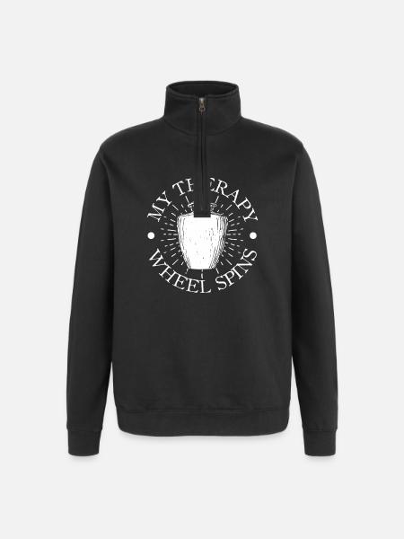 Pottery Artists My Therapy Pottery - Quarter-Zip-Sweatshirt - Schwarz