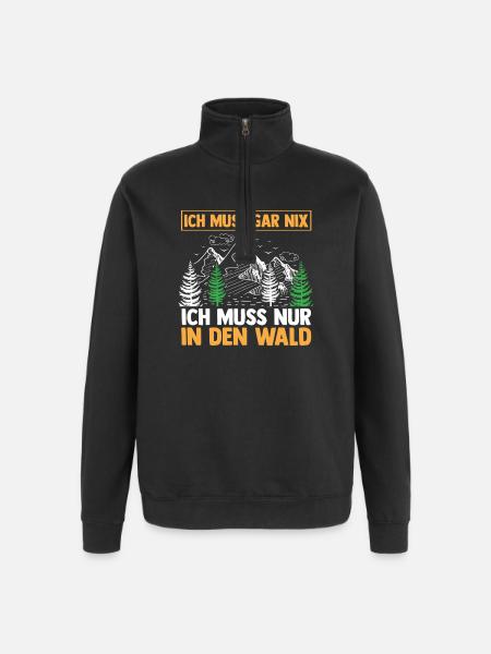 Jagd Jagen Waidmann Jäger - Quarter-Zip-Sweatshirt - Schwarz