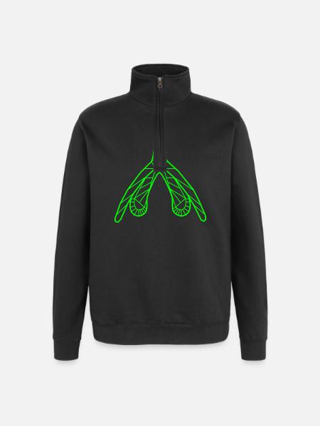 Klitoris_neongruen - Quarter-Zip Sweatshirt - black