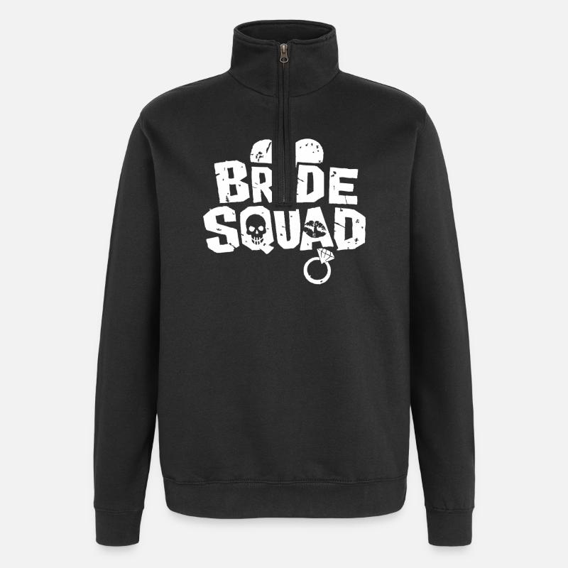 Escouade de la mariée - Sweat à zip 1/4 - noir