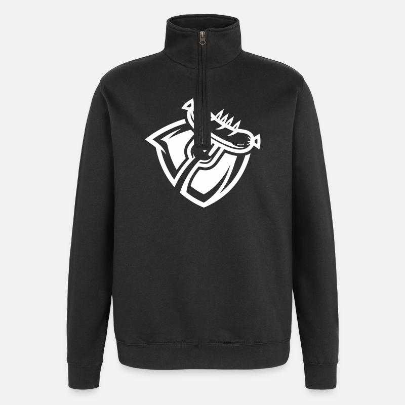 Sausage fork - Quarter-Zip Sweatshirt - black
