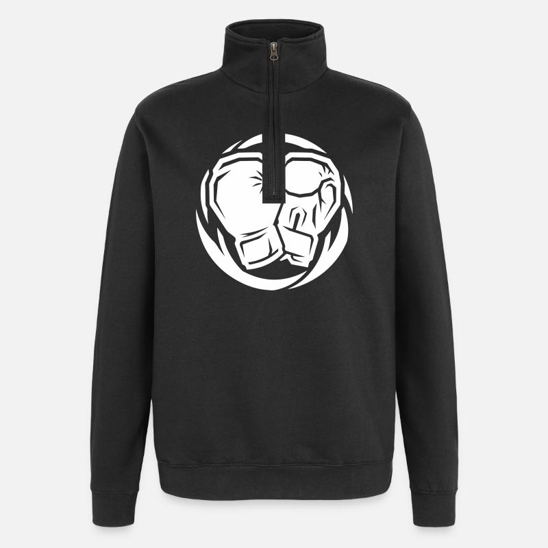 Icône des gants de boxe - Sweat à zip 1/4 - noir