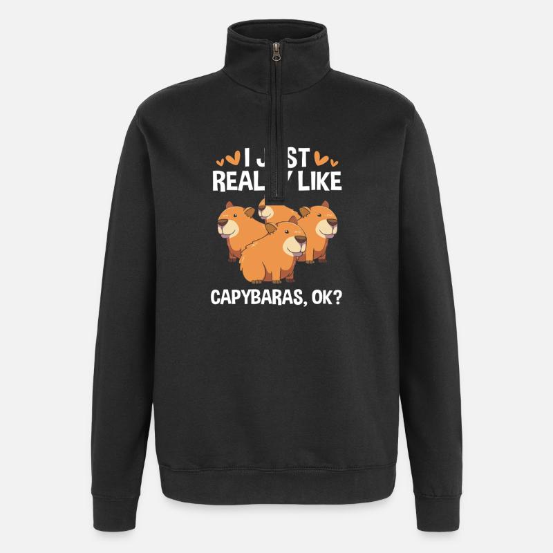 Capibara Capybara - Sweat à zip 1/4 - noir