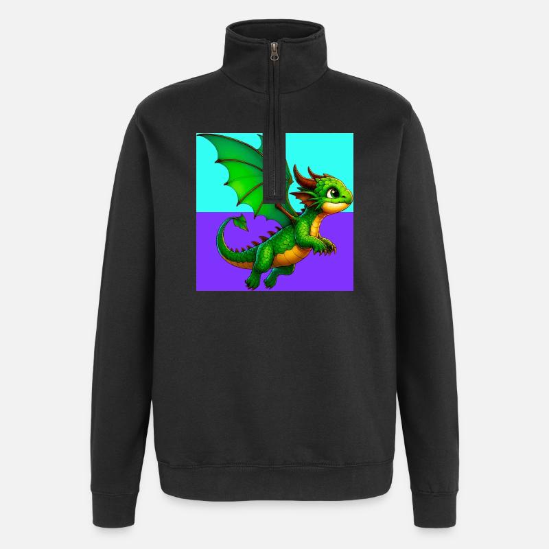dragon - Sweat à zip 1/4 - noir