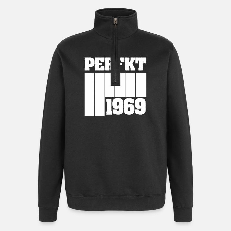 Einzigartig 1969 - Quarter-Zip-Sweatshirt - Schwarz