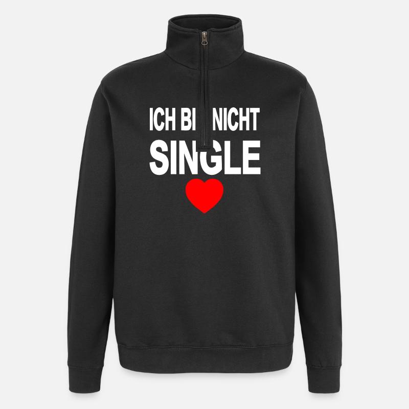 Single - Quarter-Zip-Sweatshirt - Schwarz